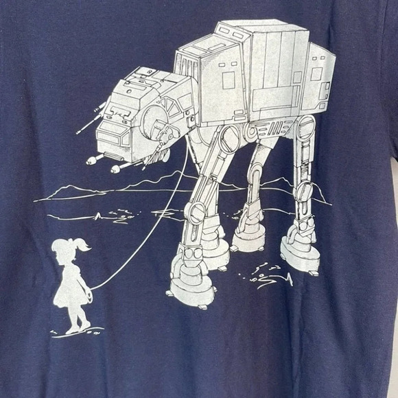 ENGRAM Clothing My Star Wars Atat Pet Navy Graphic Crewneck Short Sleeve XL - Picture 3 of 10